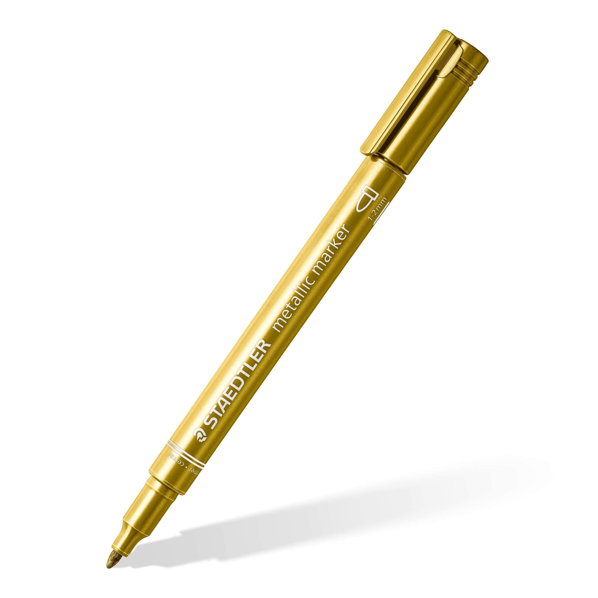 STAEDTLER Metallic Markers 8323-S BK5 - Assorted Colours (Pack of 5) | Rounded Tip 1-2mm 3