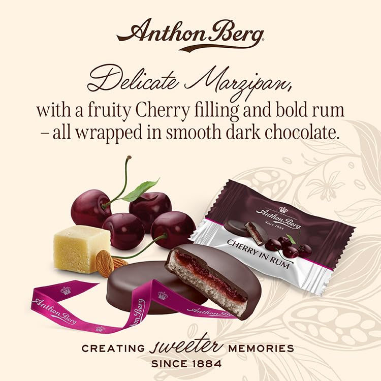 Anthon Berg Marzipan-Leckereien mit dunkler Schokolade überzogen - Kirsche in Rum 220 g 3