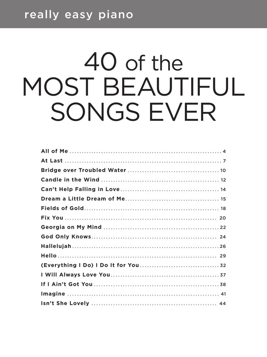Hal Leonard - 40 of the Most Beautiful Songs Ever | Timeless Hits Arranged for Easy Piano