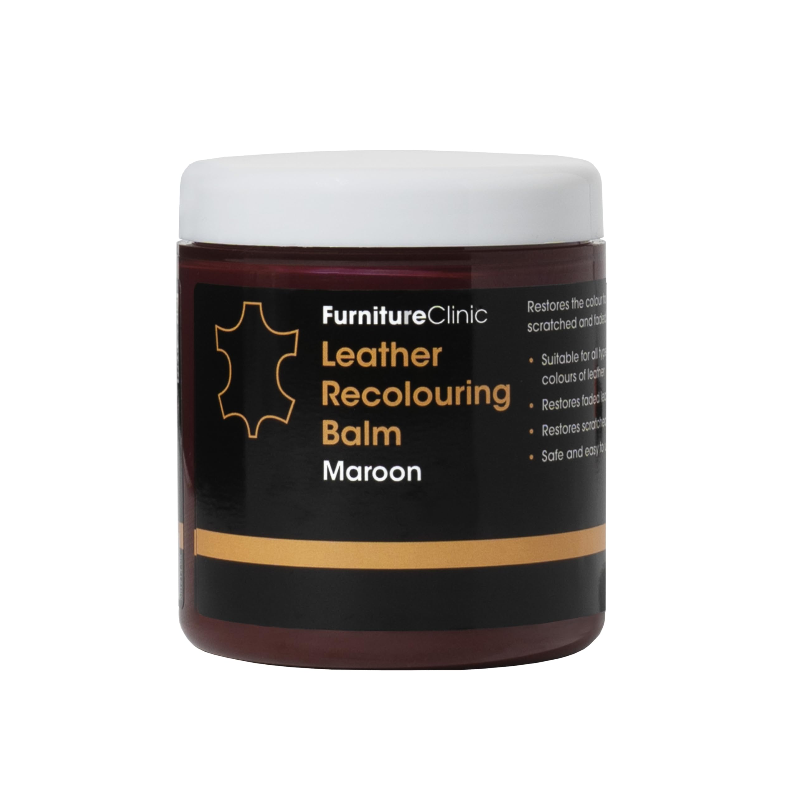 Furniture Clinic Leather Recolouring Balm - Maroon Shade for Sofas, Car Seats, Shoes & Clothing