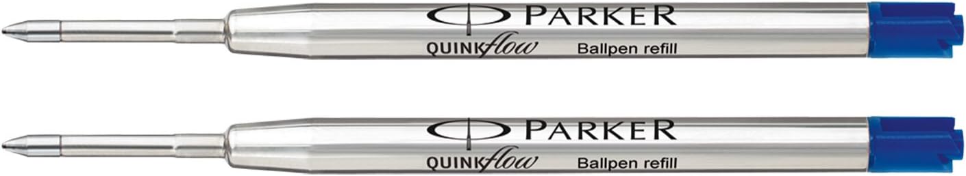 PARKER QUINKflow Ballpoint Pen Ink Refill, Medium Tip, Blue, 2 Pack 4