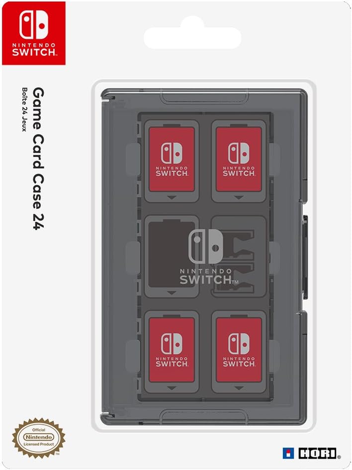 HORI Nintendo Switch Game Card Case - 24-Slot Storage with Micro SD Holder - Black