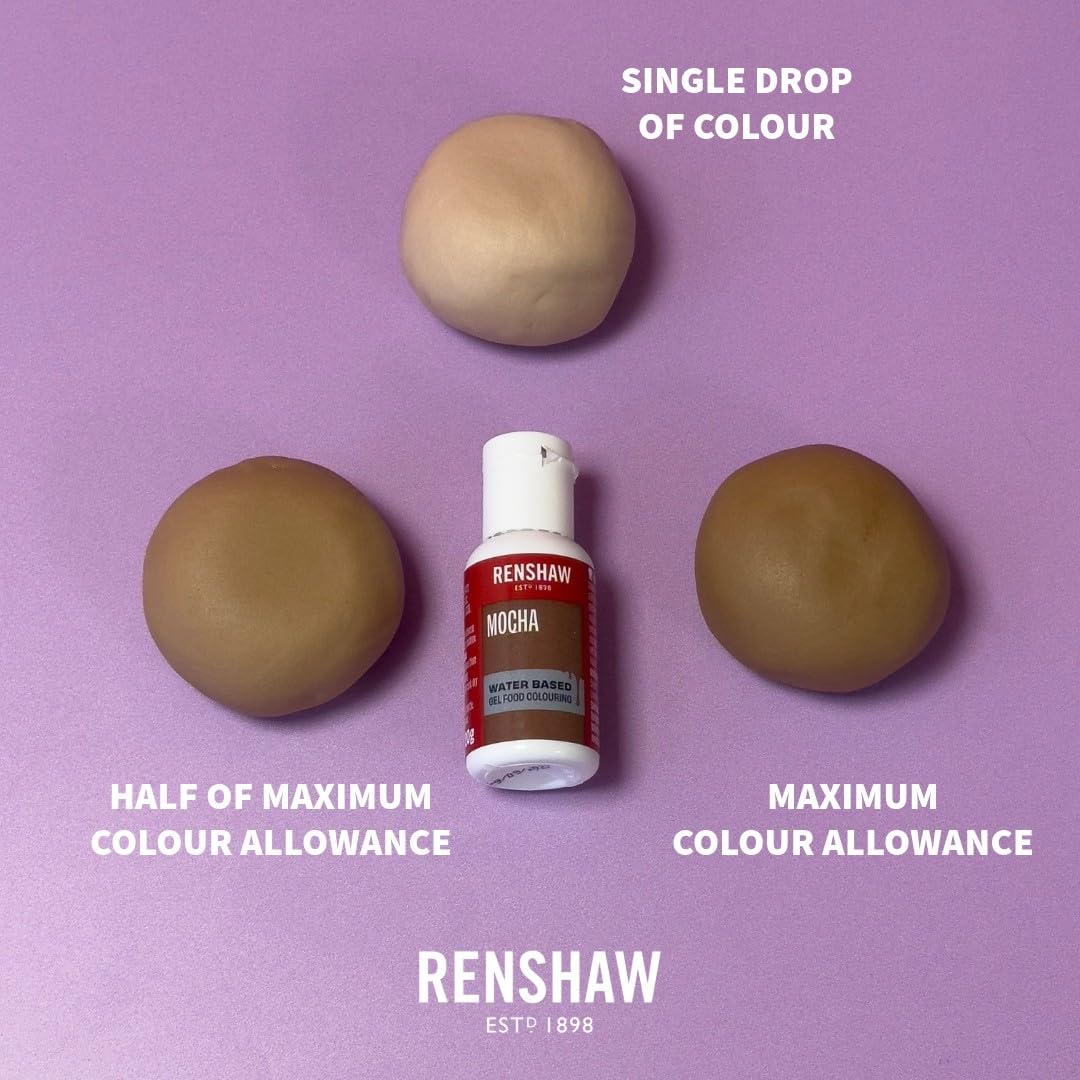 Renshaw Water Based Gel Food Colouring - Mocha Brown | 20g Gel Formula 4