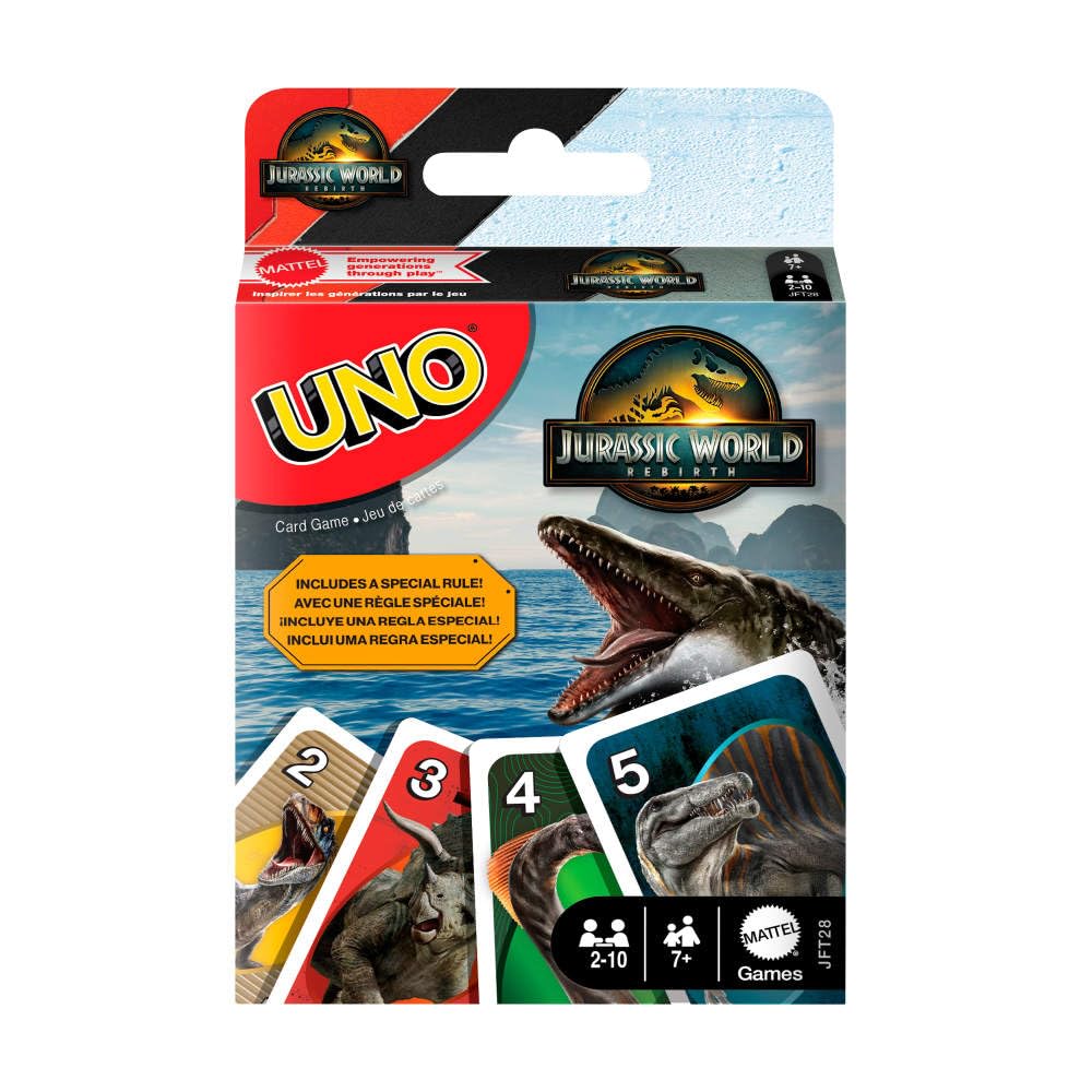 Mattel Games UNO Jurassic World Rebirth Card Game | Ages 7+ | 2-10 Players 7