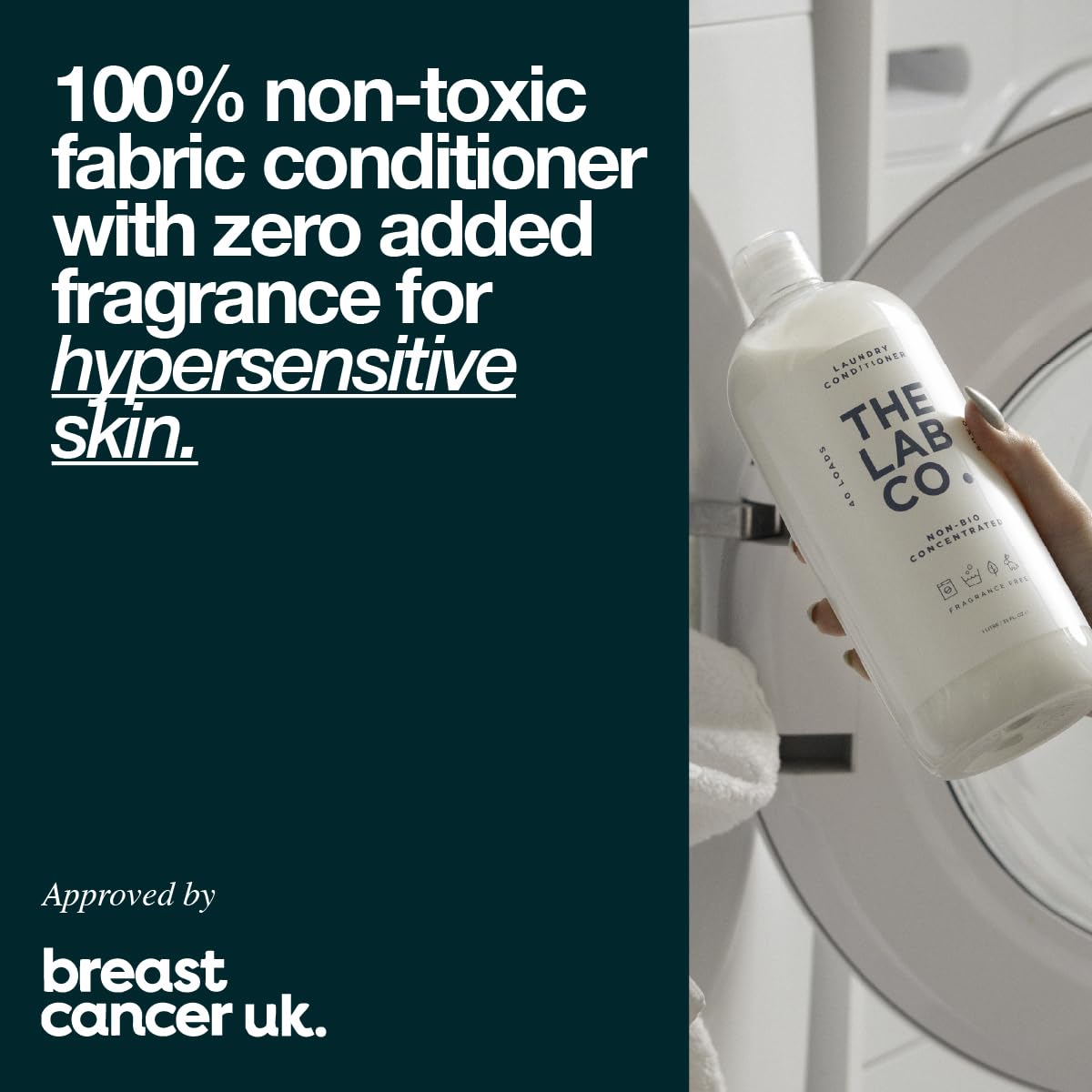 The Lab Co. Fragrance Free Liquid Fabric Softener | Non-Bio | 1L | Up to 40 Washes