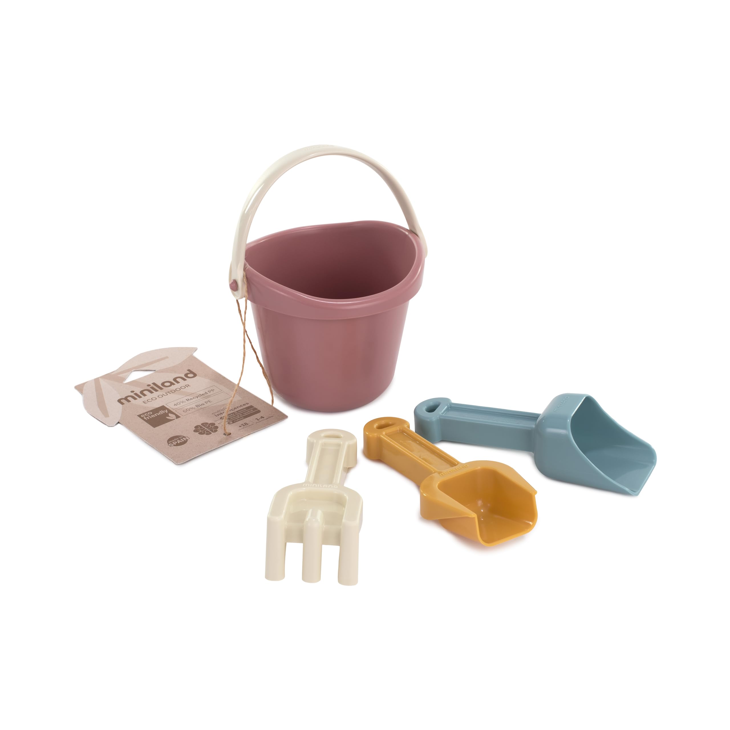 Miniland ECO Baby Sand Set - Durable Beach Toy for Ages 18 Months+ | Multicolor