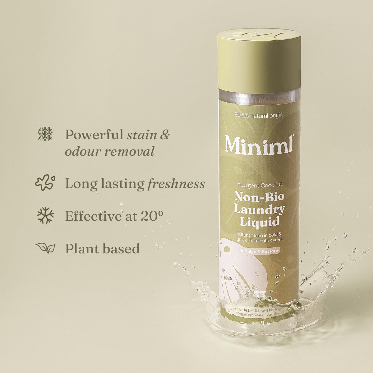 Miniml Plant Powered Non Bio Laundry Liquid Detergent - Tropical Coconut Scent | 1L 4