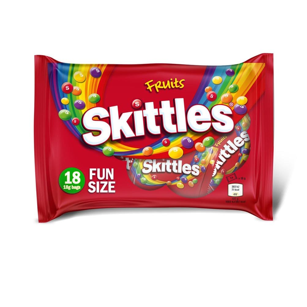 Skittles Original Fruit Chewy Sweets Party Pack - 18 Bags | 324g | Vegan Friendly