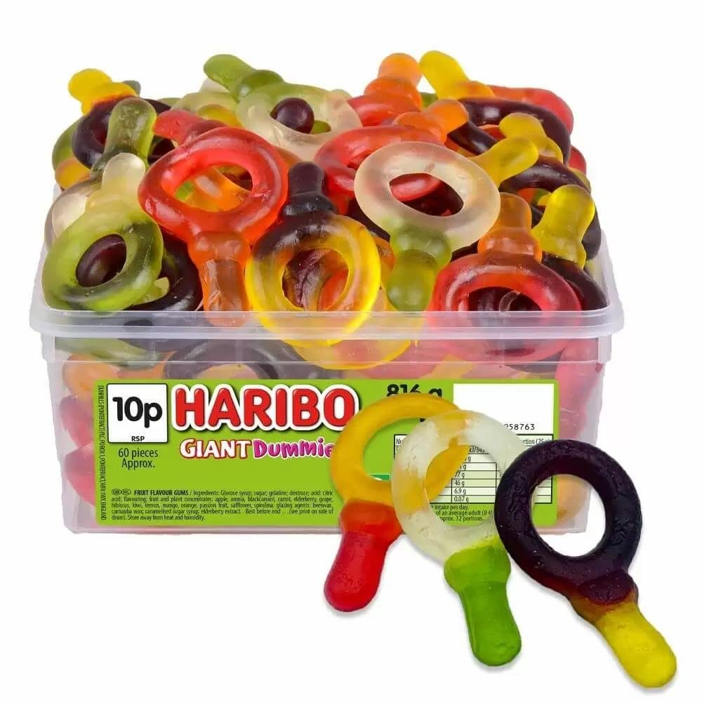 HARIBO Riesendummies – 60 Stück fruchtige Gummibonbons – 816g Becher 3