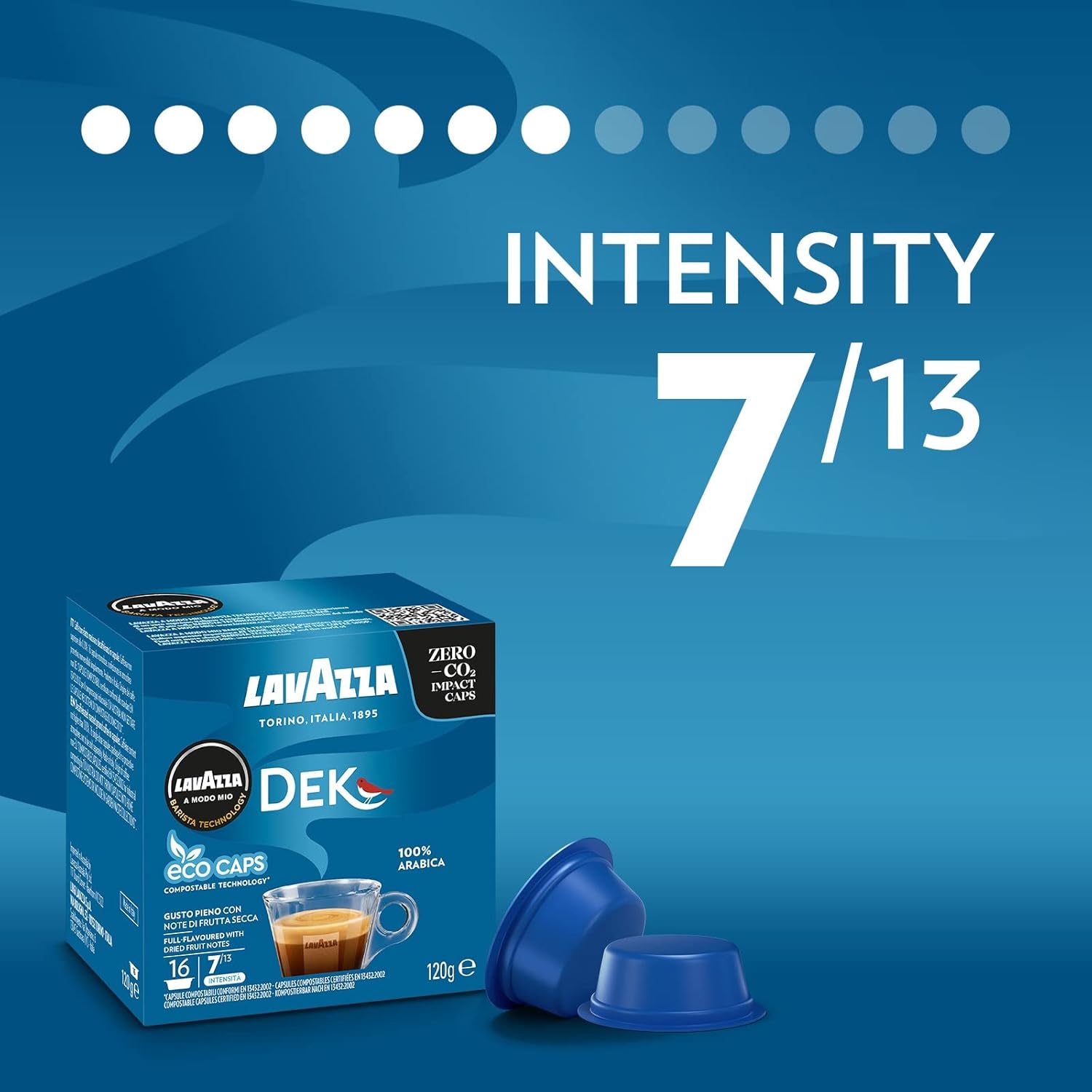 Lavazza A Modo Mio Dek Cremoso Kaffeekapseln, entkoffeinierte 100 % Arabica-Mischung, 36 Pads
