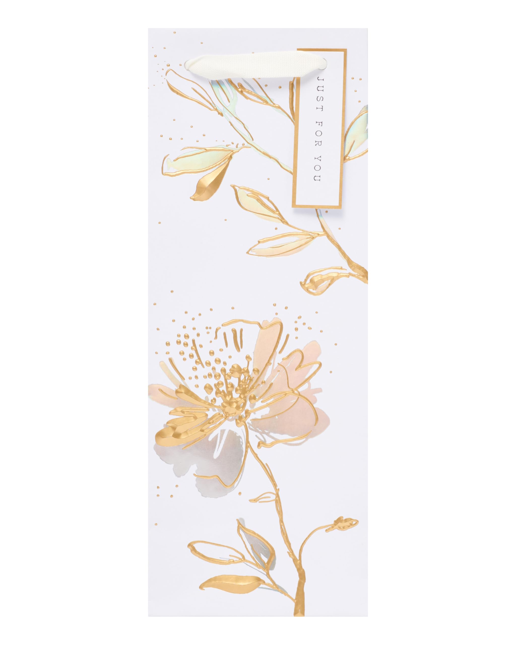 UK Greetings Camden Collection Floral Bottle Gift Bag | Gold & Silver Accents | FSC Certified 5