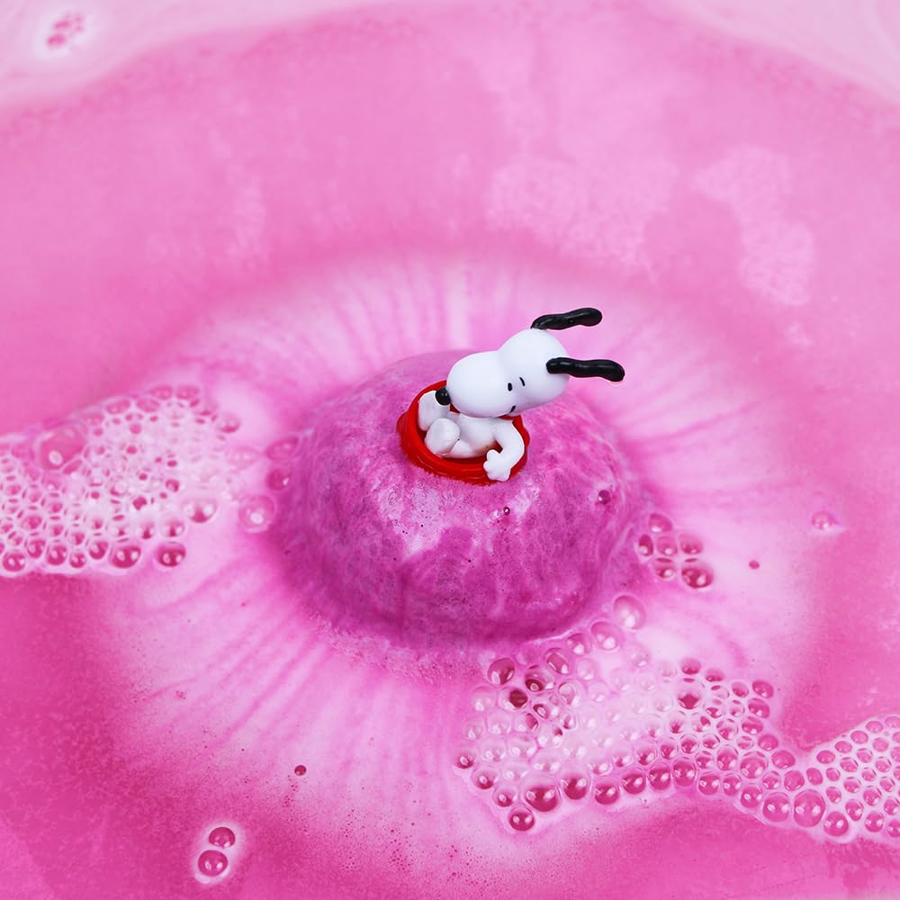 ZIMPLI Peanuts Surprise Bath Bomb - 100g Moisturizing Strawberry Scent | Collectible Toy Inside