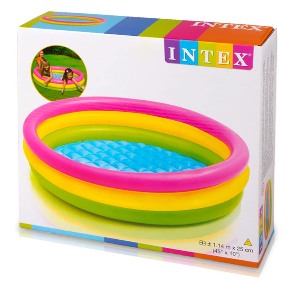 Intex Sunset Glow 45-inch Paddling Pool - Inflatable, 3 Rings, Soft Floor | Ages 3+ 3