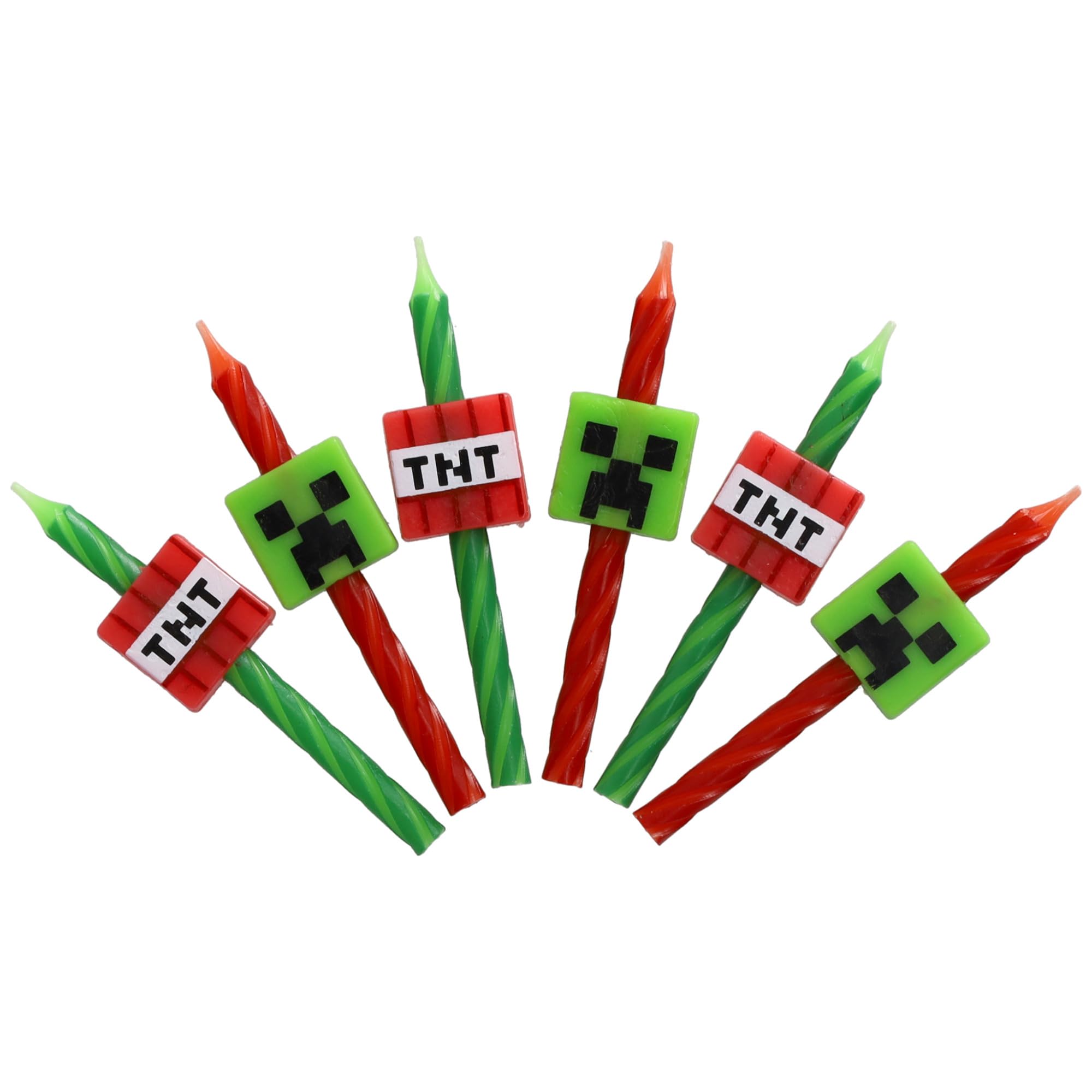 DecoPac Minecraft Birthday Cake Candles - 6 Pack | Food Safe Wax | Multicolor 6