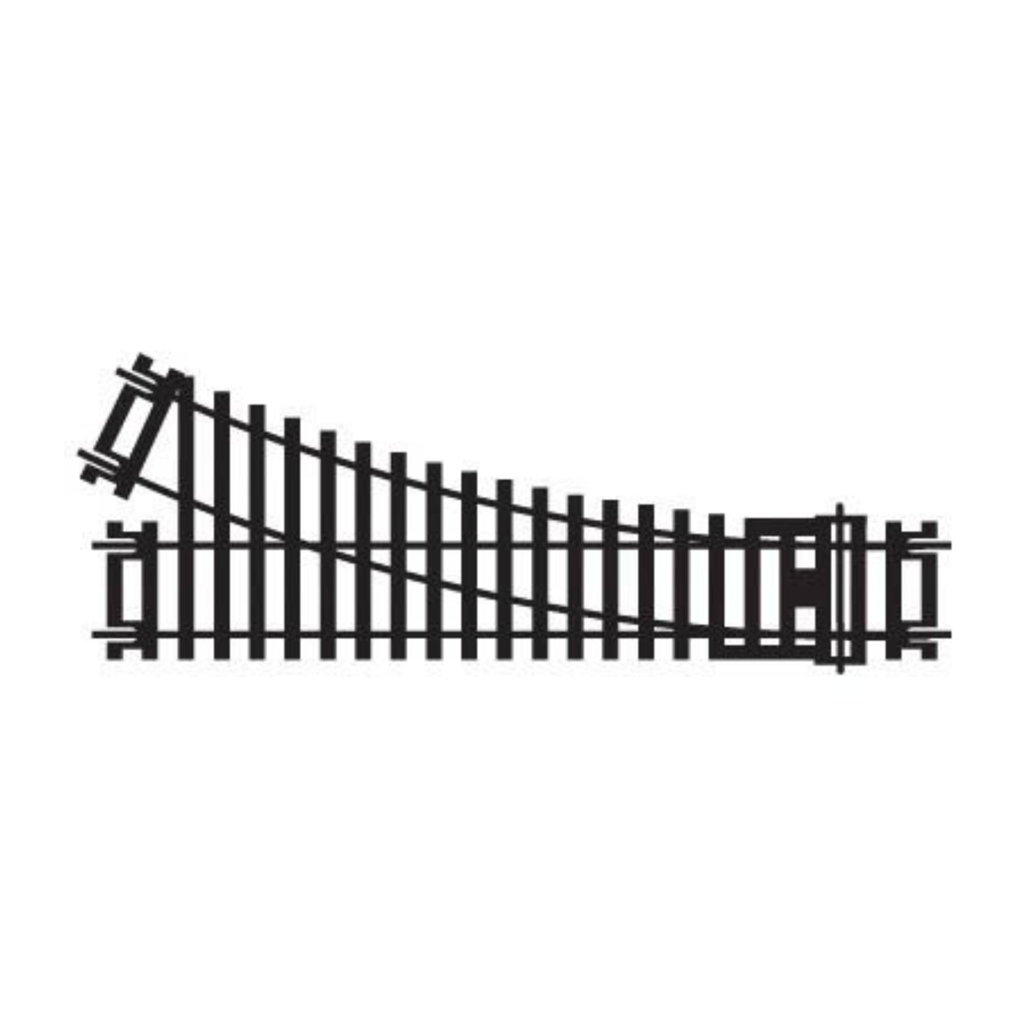 Hornby R8073 OO Gauge Right Hand Point Track - 168mm Length | 22.5 Degree Curve | Black Plastic