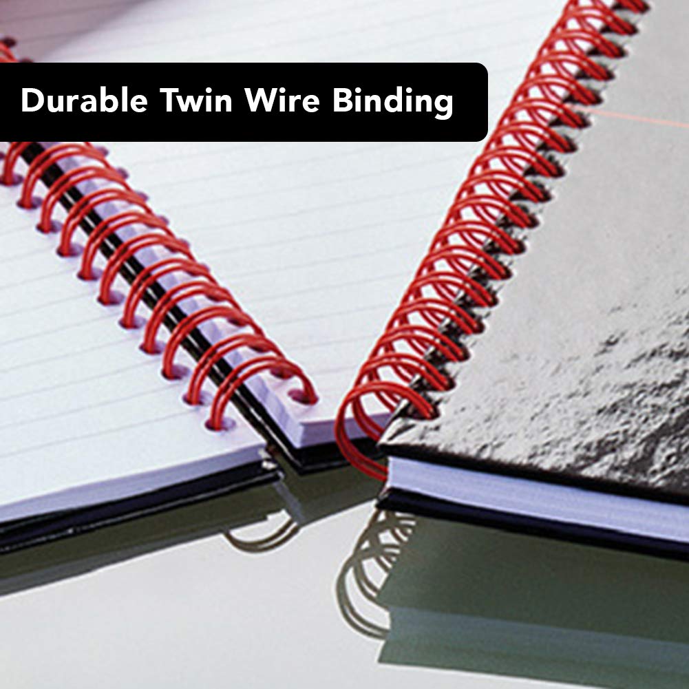 Black n' Red A4 Wirebound Notebook - Premium Optik Paper, Hardcover, 140 Ruled Pages | 3 Pack 4