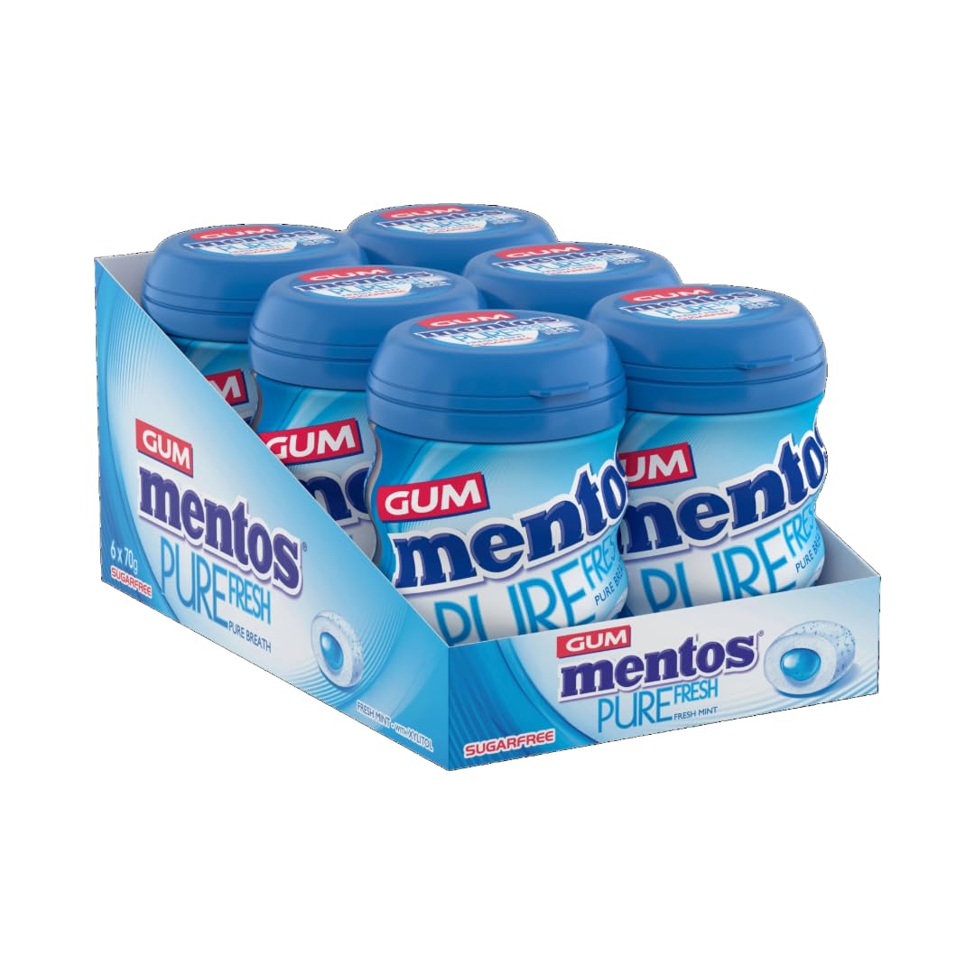 MENTOS Pure Fresh Fresh Mint Chewing Gum - Sugar-Free, Xylitol, 6 Pack of 35 Pieces 4