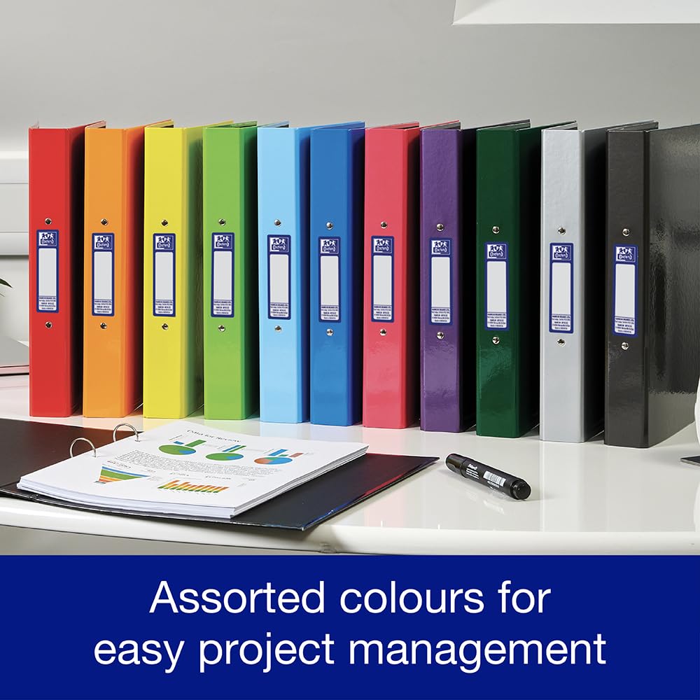 Oxford Premium A4 O-Ring Binder - 40mm Spine, 250 Sheet Capacity, Light Blue (Set of 2) 5