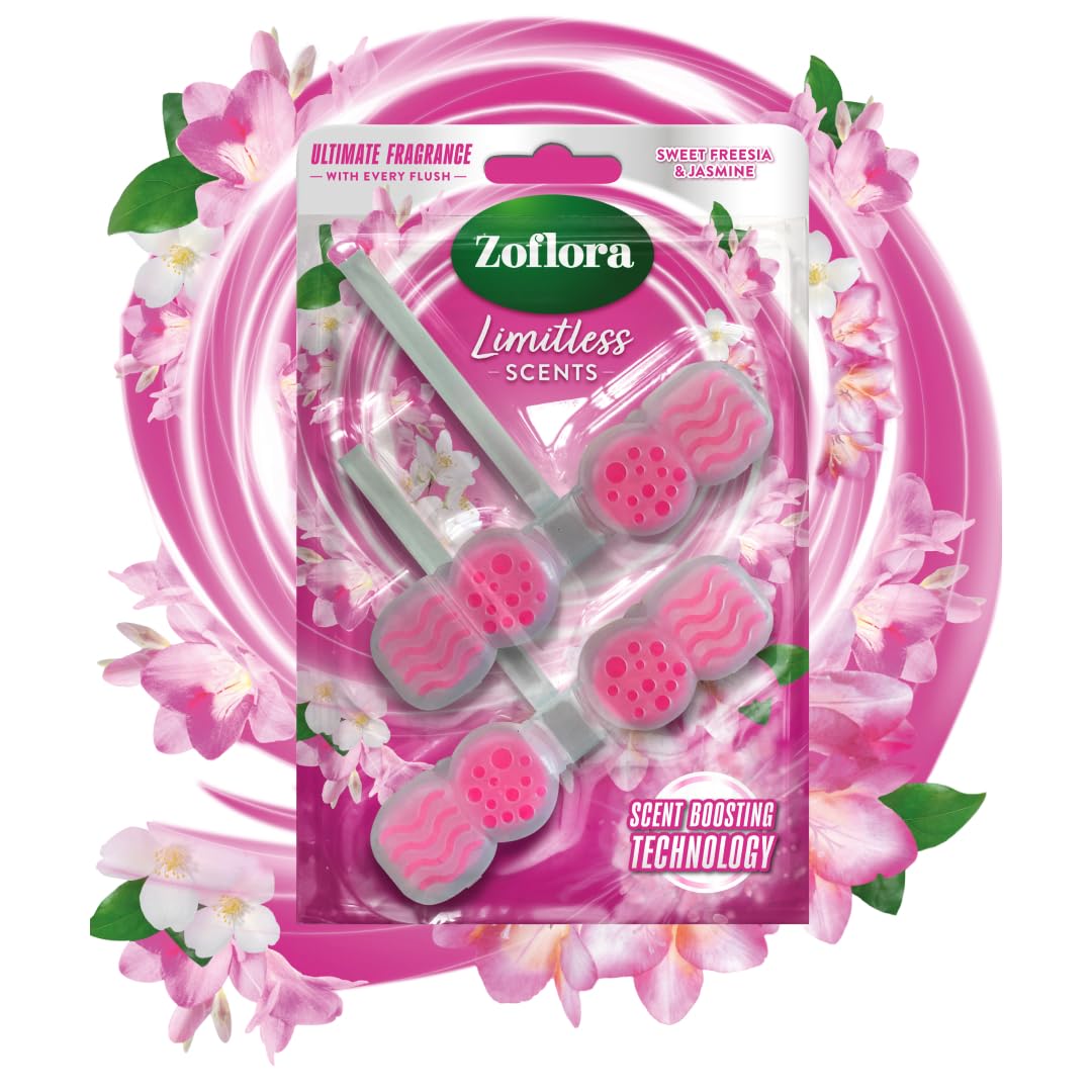 Zoflora Rim Blocks Freesia & Jasmine - Lasts Up to 200 Flushes | Active Power Foam