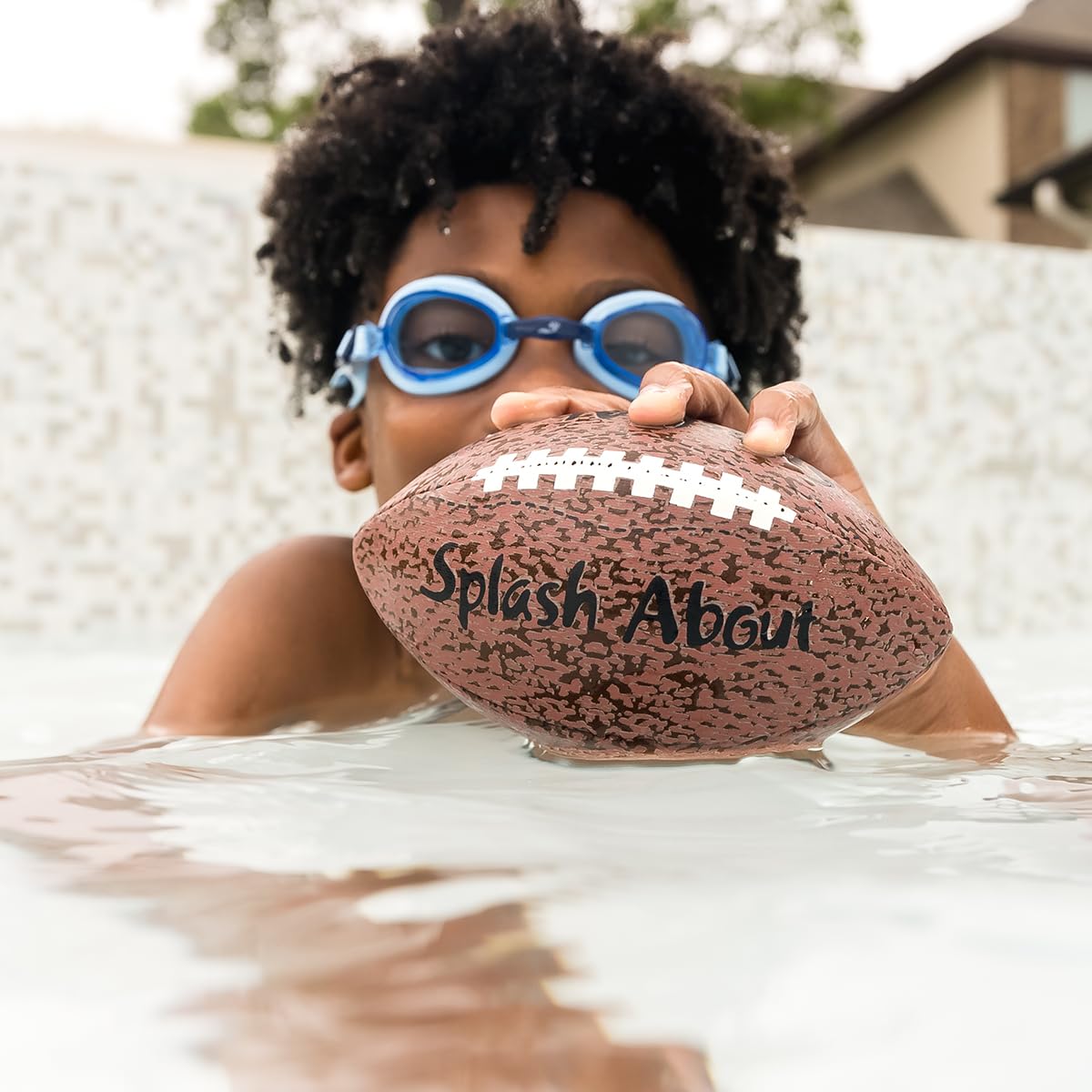 Splash About Oval Sports Ball - Air-Filled, Lightweight, Safe for Pools | Brown | Ages 6+ 4