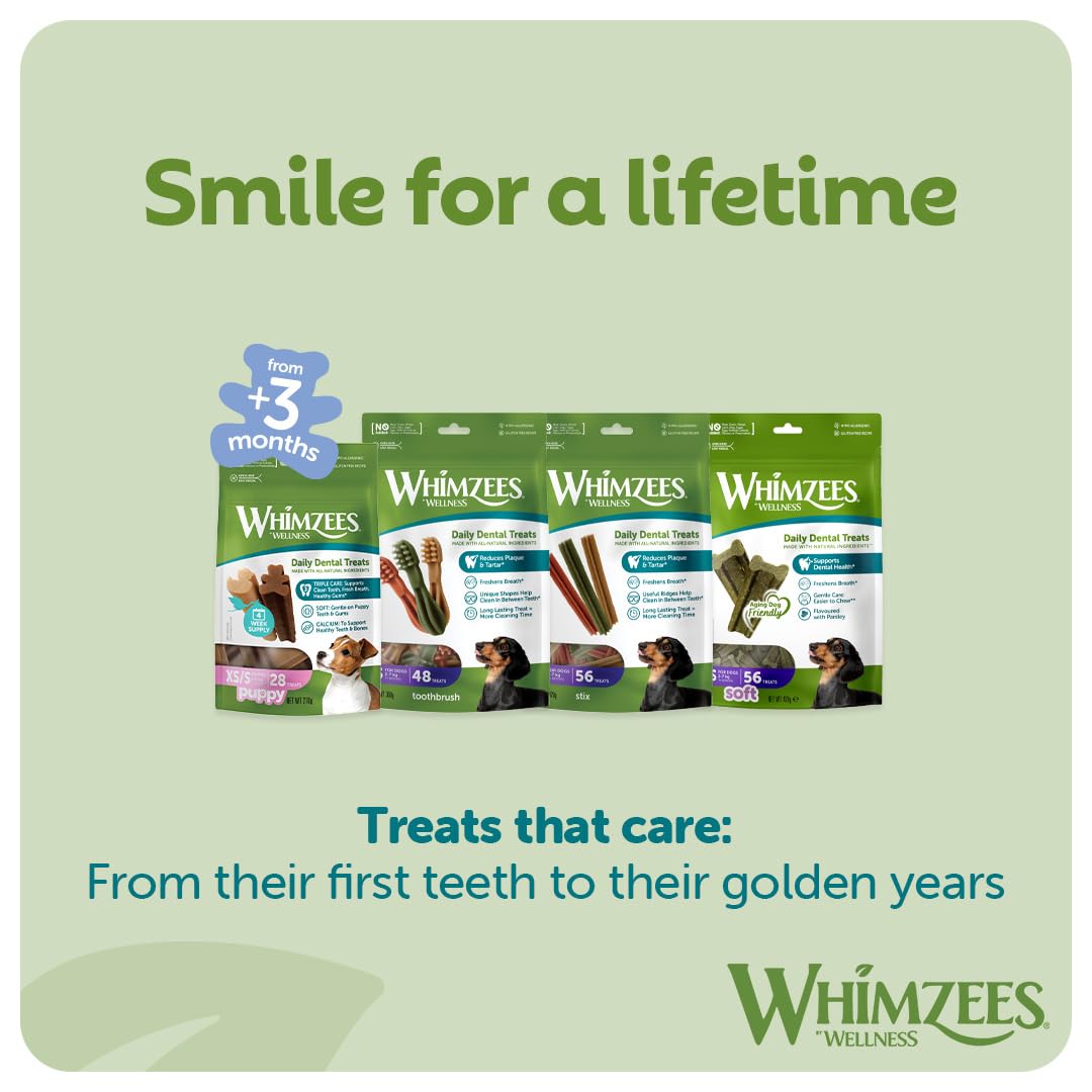 WHIMZEES Natural Dental Dog Chews - X Small Stix, 56 Pieces, Low Calorie, Grain-Free 7