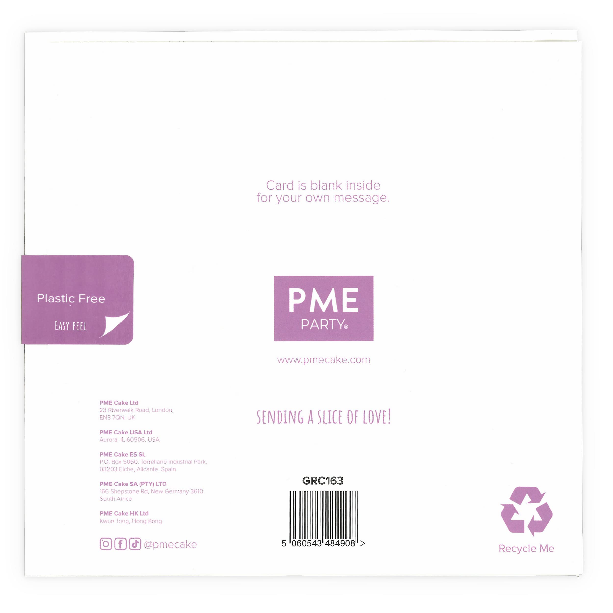 PME 'Happy Cake Day' Greeting Card - 300gsm Embossed Cardboard | 6x6 Inches 5