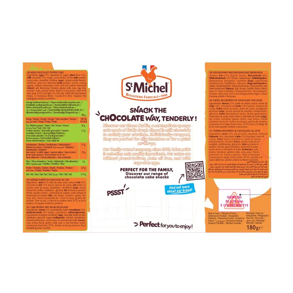 St. Michel Choco Muffin - Biskuitkuchen in Milchschokolade getaucht - 6 Portionen Packung 3