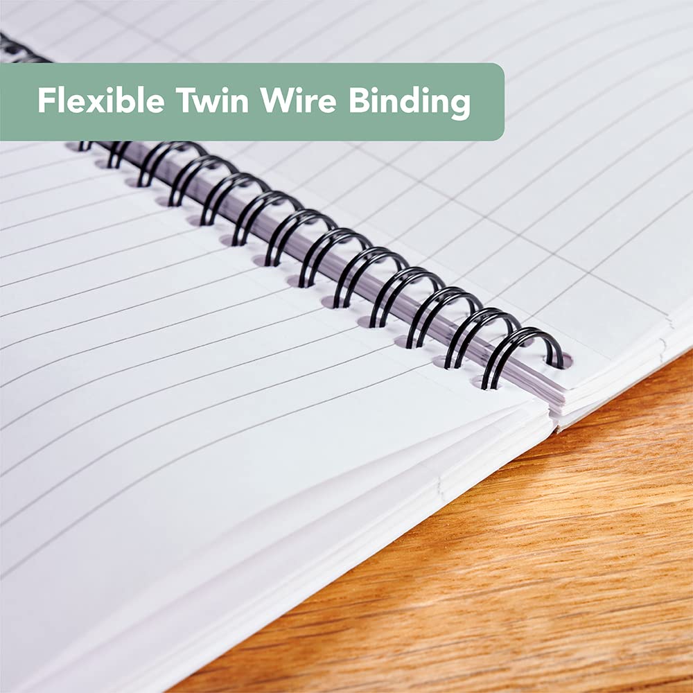 SUMMIT Cambridge Jotter A4 Wirebound Notebook - 200 Pages, 8mm Lined with Margin, 4-Hole Punched