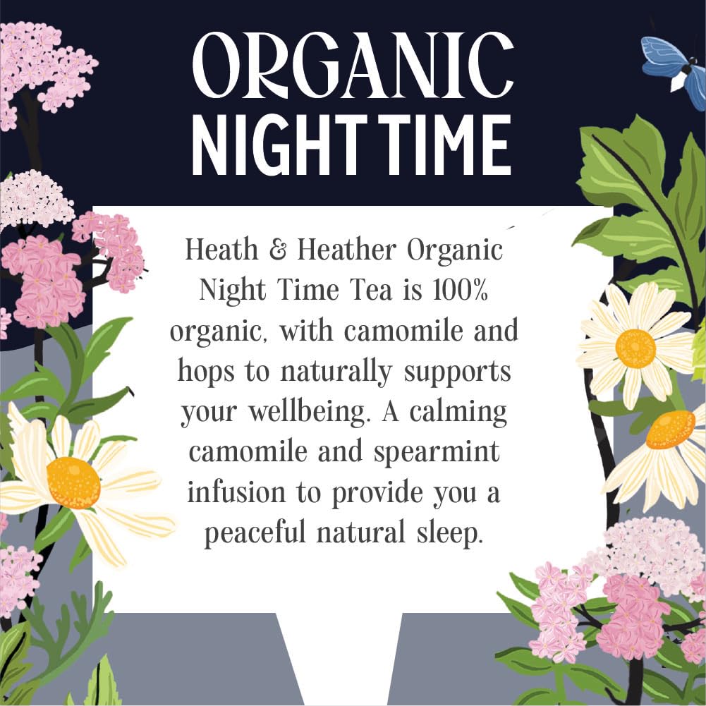 Heath & Heather Organic Soft & Sleepy Night Time Herbal Tea Bags - 6 Packs of 20 Count | Caffeine-Free 3