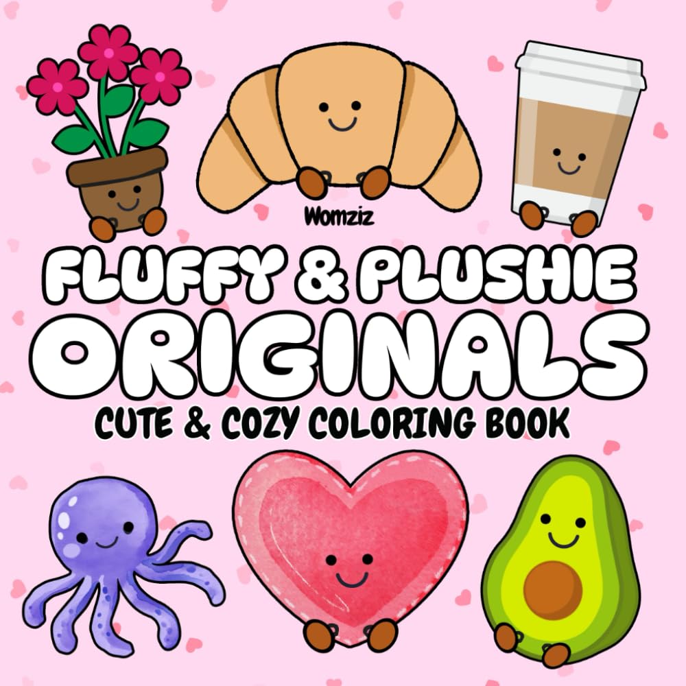 Womziz Fluffy & Plushie Originals Coloring Book | Zoology for Young Adults | Paperback