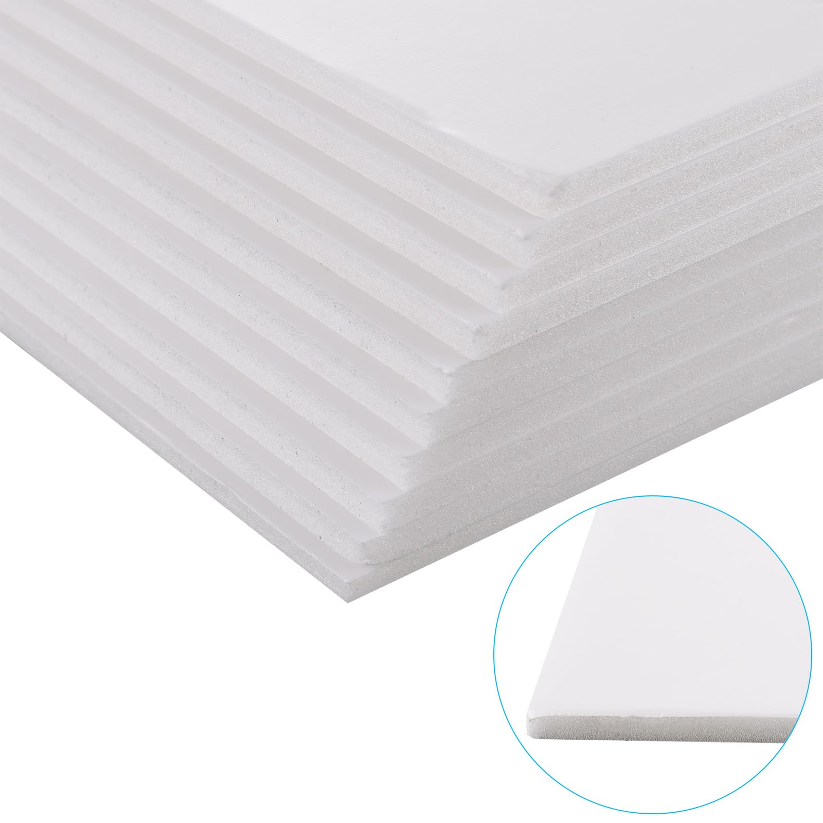 ASelected Foam Boards - 10 Pack 255x200mm White Sheets | 5mm Thick Polystyrene Core 5