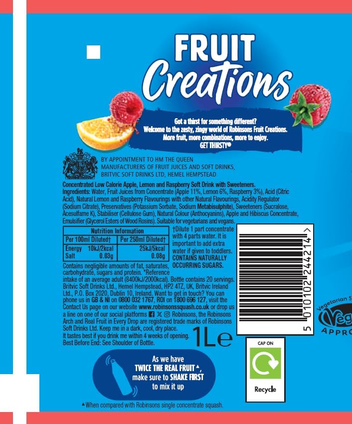 Robinsons Fruit Creations Zitronen-Himbeer-Kürbis 1L