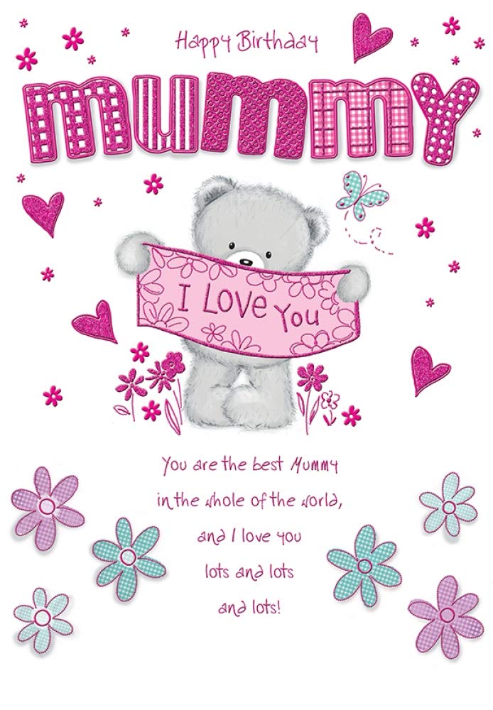 Piccadilly Greetings Mummy Birthday Card - Large 9 x 6 Inches Pink