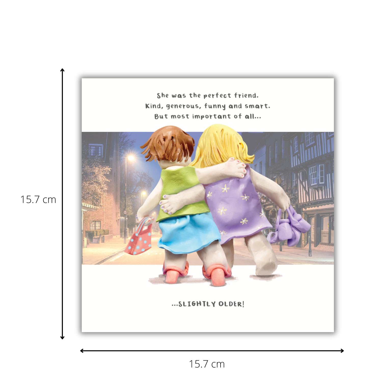 Emotional Rescue Birthday Card for Friend - Ladies Walking at Night Greetings | 16.5 x 16.5 cm 6