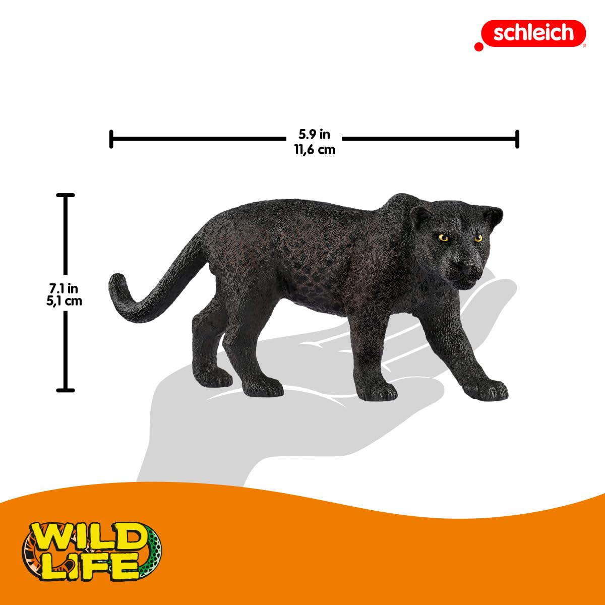 Schleich 14774 Schwarzer Panther – Individuell handbemalte Tierfigur 6