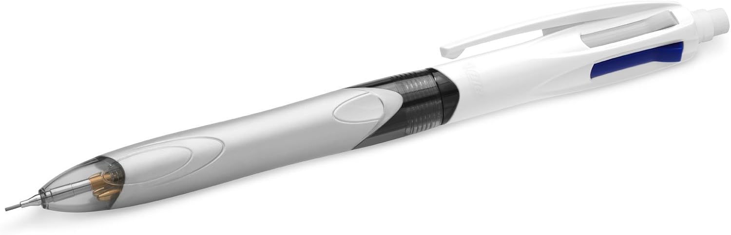 BIC 4 Colours Multifunctional Ballpoint Pen and HB Pencil Set with Built in Eraser, Set of 1 with 12 Refills 6