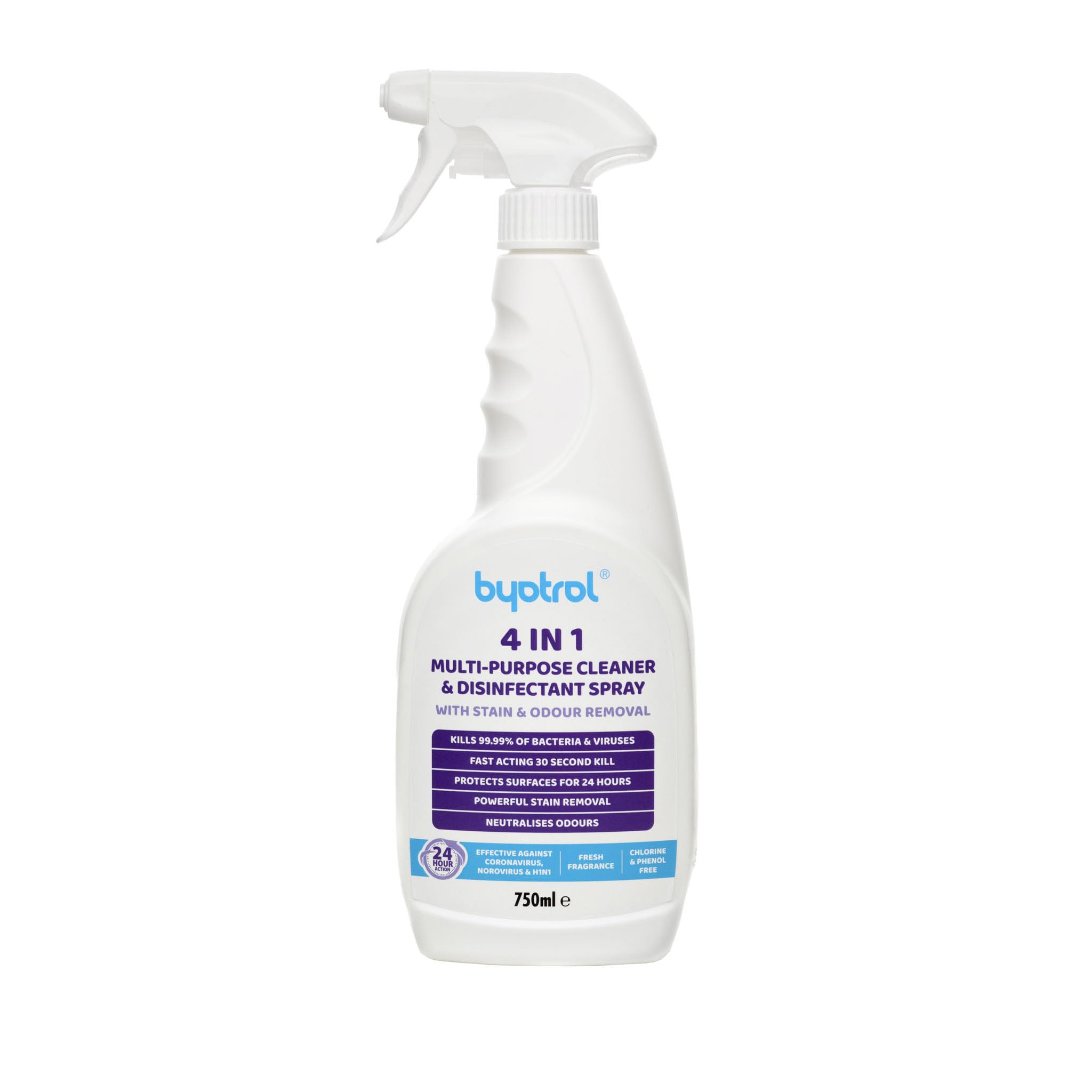 Byotrol 4-in-1 Multi-Purpose Cleaner & Disinfectant Spray with Cut Grass Scent | 750 ml