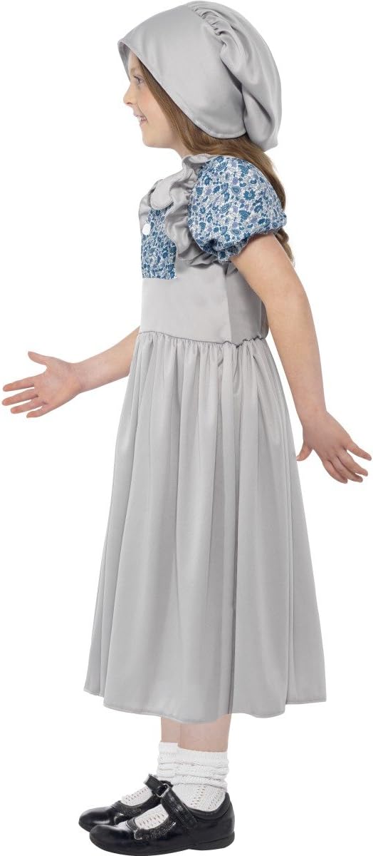 Smiffys Victorian School Girl Costume, 7-9 Years (Medium), Grey 3