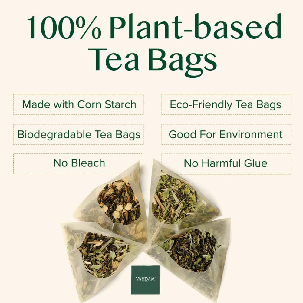 VAHDAM - Turmeric + Ginger Herbal Tea Blend (15 Pyramid Tea Bags) 6