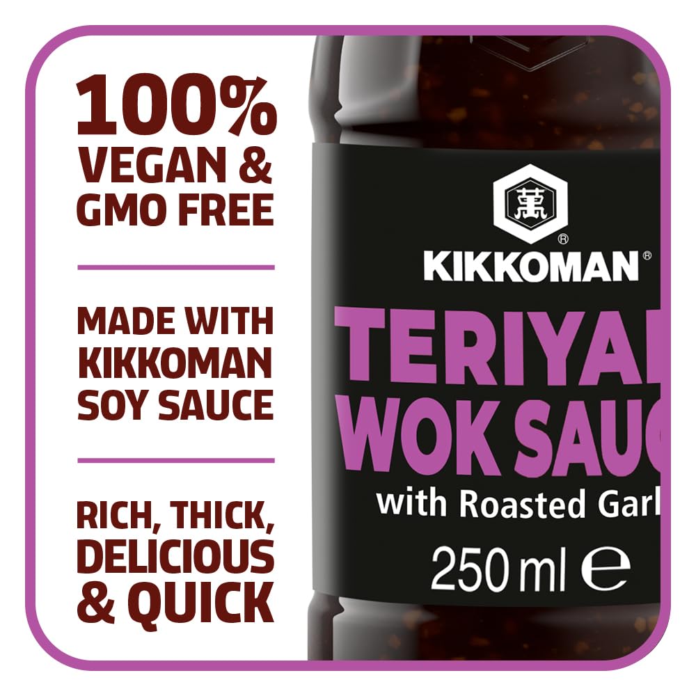 Kikkoman Teriyaki Stir Fry Sauce with Roasted Garlic - Rich Umami Flavor | 250ml