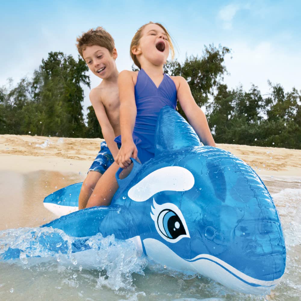 Intex 58523 Little Whale Ride-On - 60-Inch, Blue | Vinyl | Animal Shaped