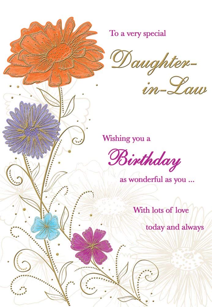 Piccadilly Greetings Daughter In Law Birthday Greeting Card | 9 x 6 Inches | Multicolor