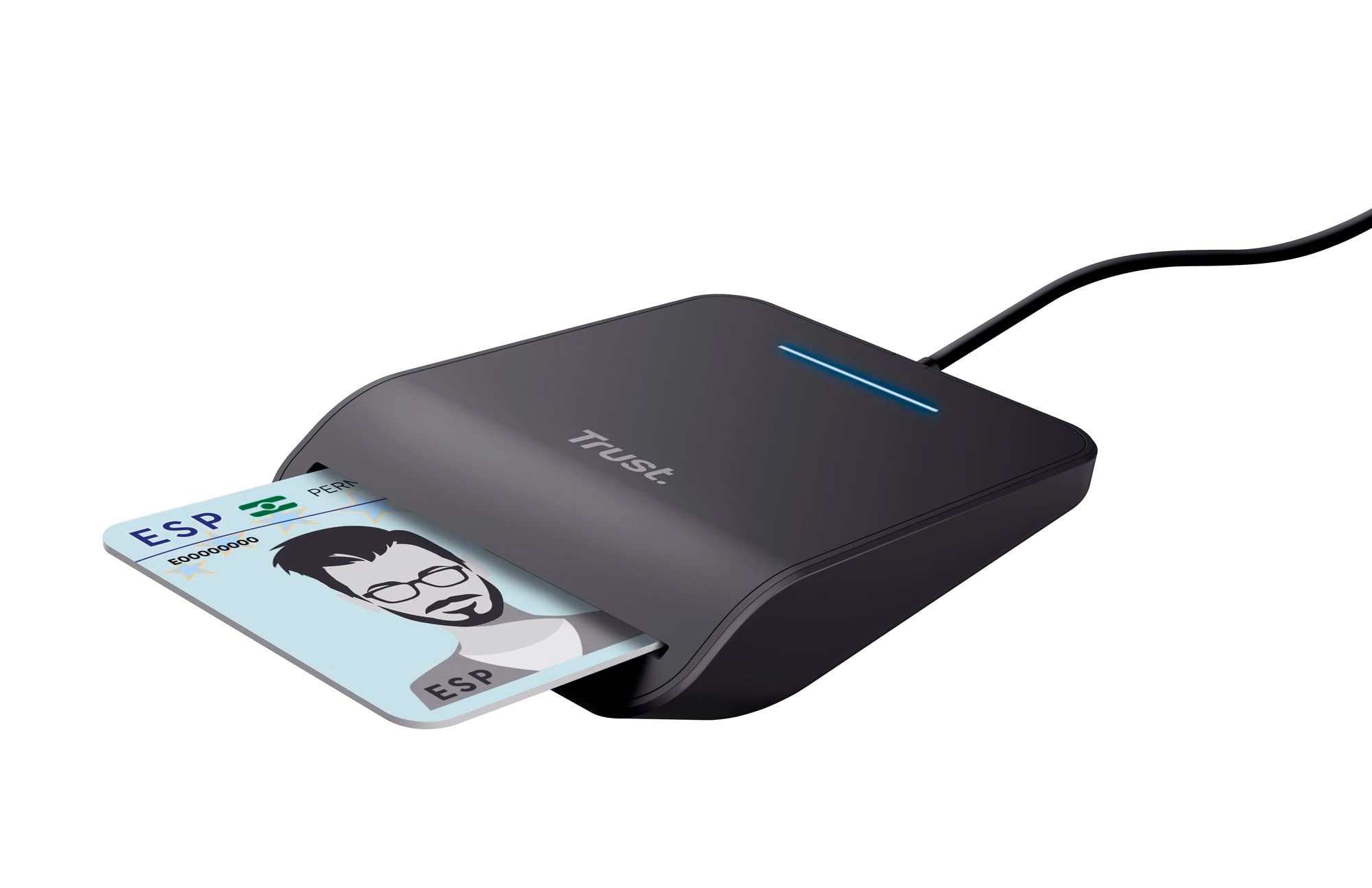 Trust Primo Smart ID Card Reader, DNI, FIPS 201, FIPS TAA and ISO 7816 Class A, B, C Compliant, 100cm Cable, Spanish/Portuguese/Italian, Secure Login, USB Card Reader Compatible with Windows/Mac 5