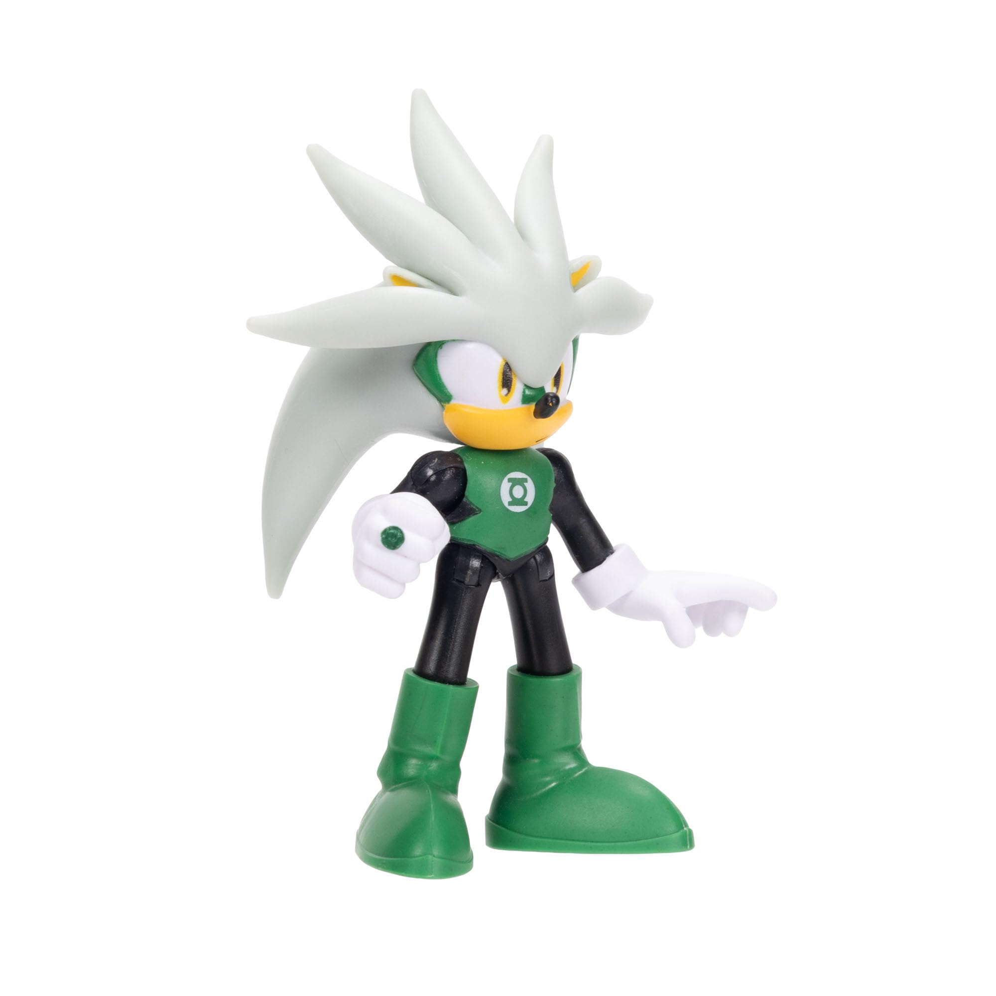Sonic The Hedgehog DC Comics Silver as Green Lantern Action Figure - 2.5in / 6.35cm | 5 Points of Articulation