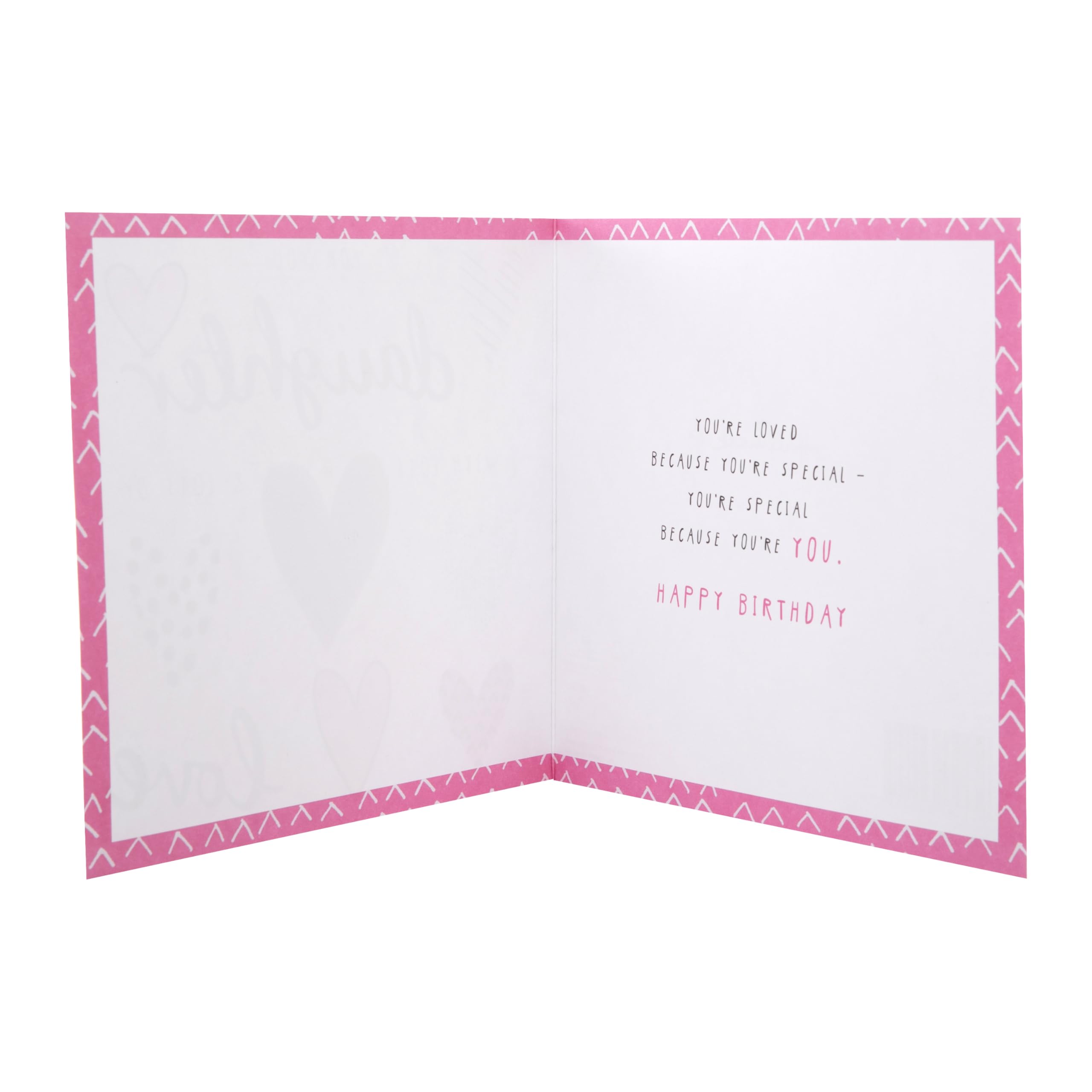Hallmark Birthday Card for Daughter - 16cm x 16cm with 3D Heart Design