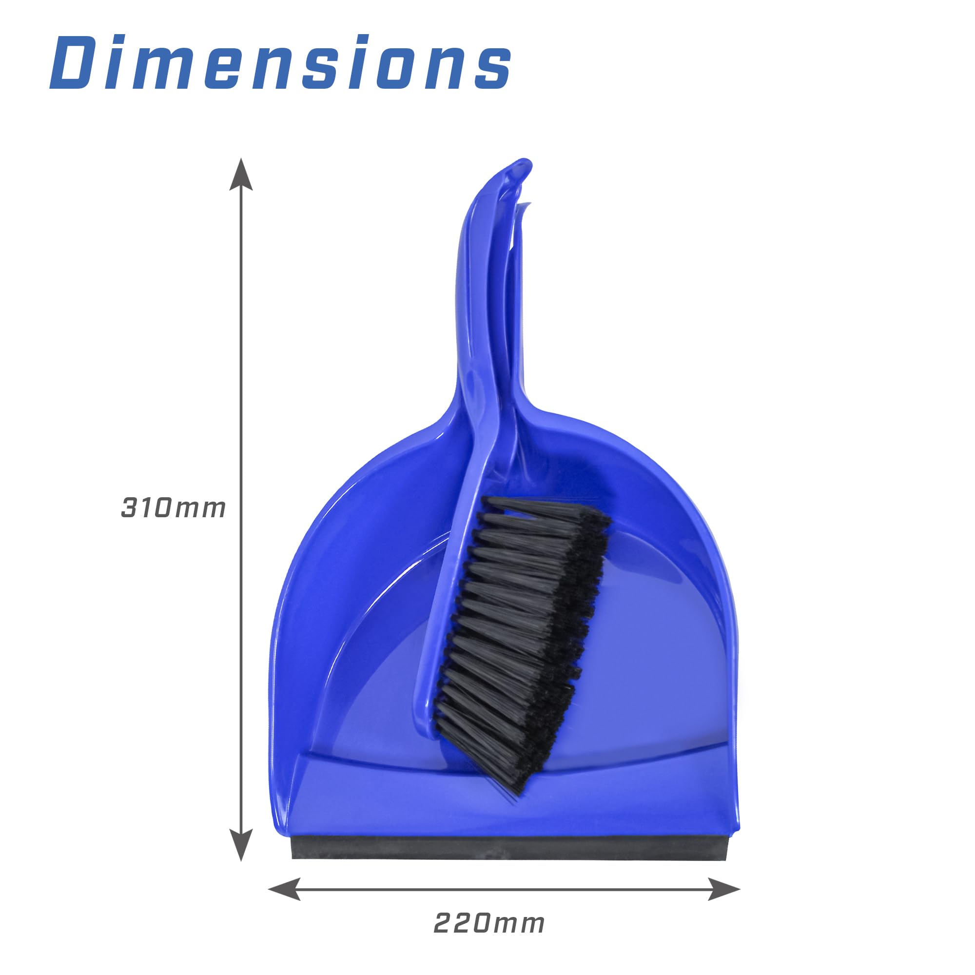 Faithfull Plastic Dustpan and Brush Set - 220mm Wide Dustpan | Compact Clip-in Storage | Blue 4