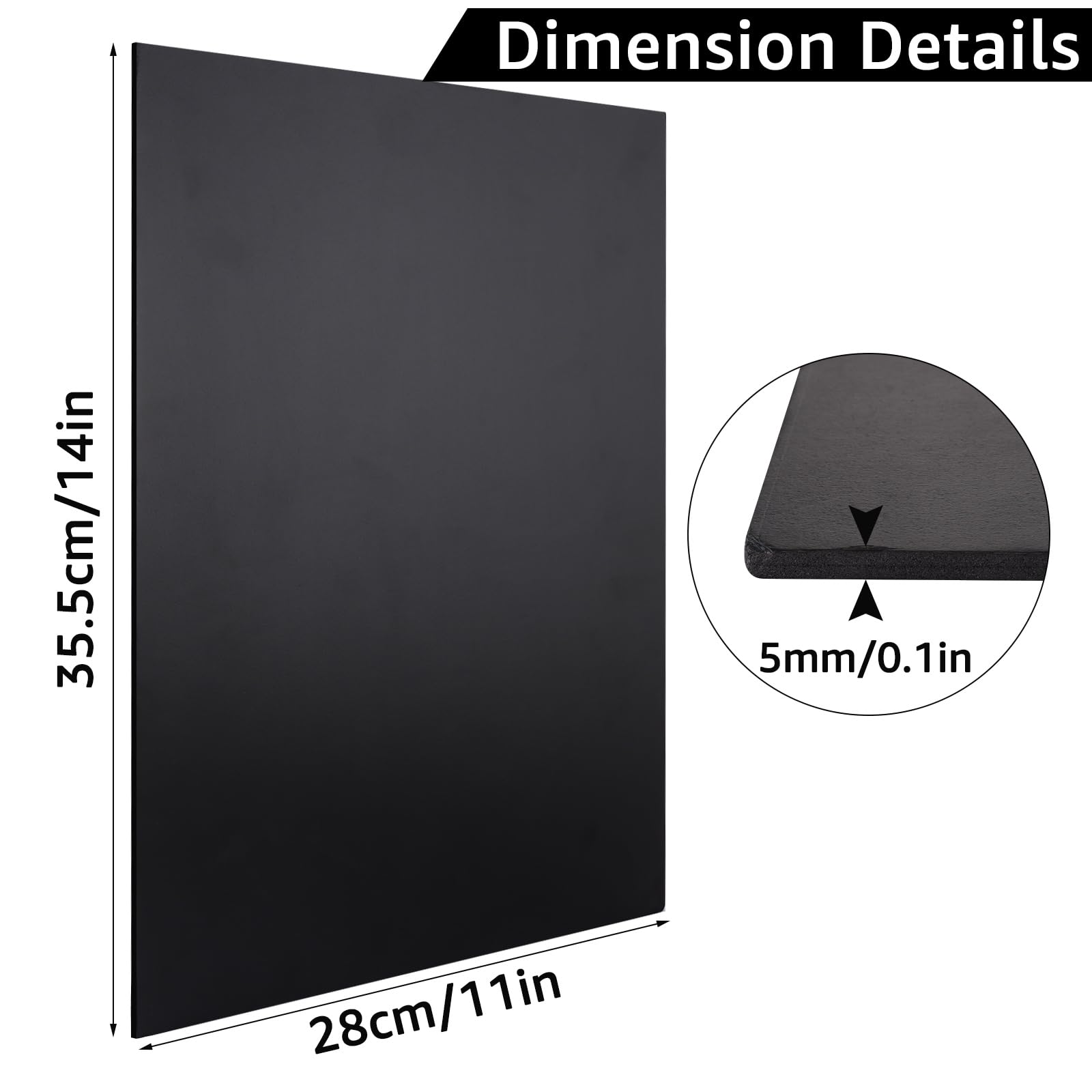 ASelected Foam Board - 10 Pack Black Sheets | 5mm Thick Polystyrene for Mounting & Crafts | 280x355mm