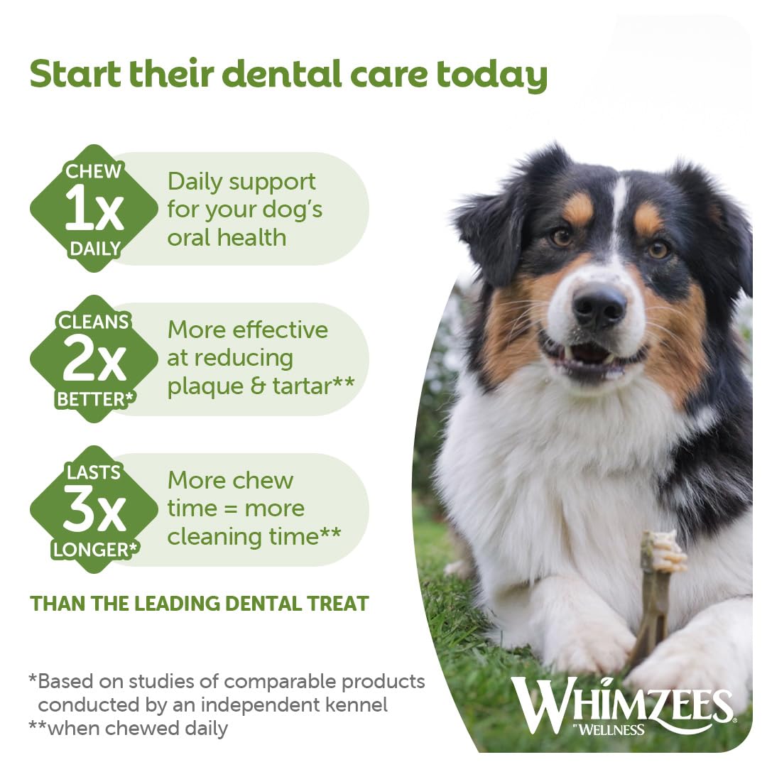 WHIMZEES By Wellness Natural Grain-Free Dog Dental Chews for Large Breeds | 360g Bag 6