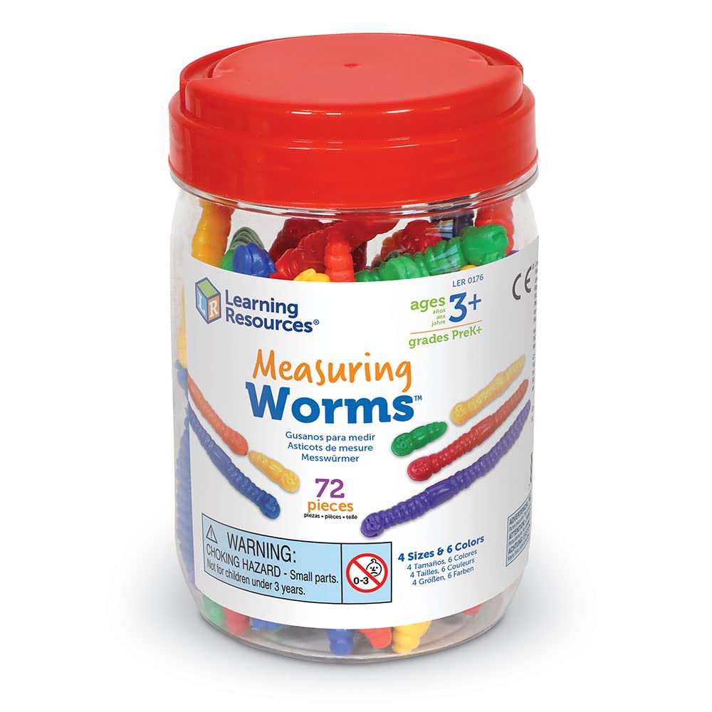 Learning Resources Measuring Worms - Set of 72 Plastic Tactile Math Tools for Ages 5-9 4