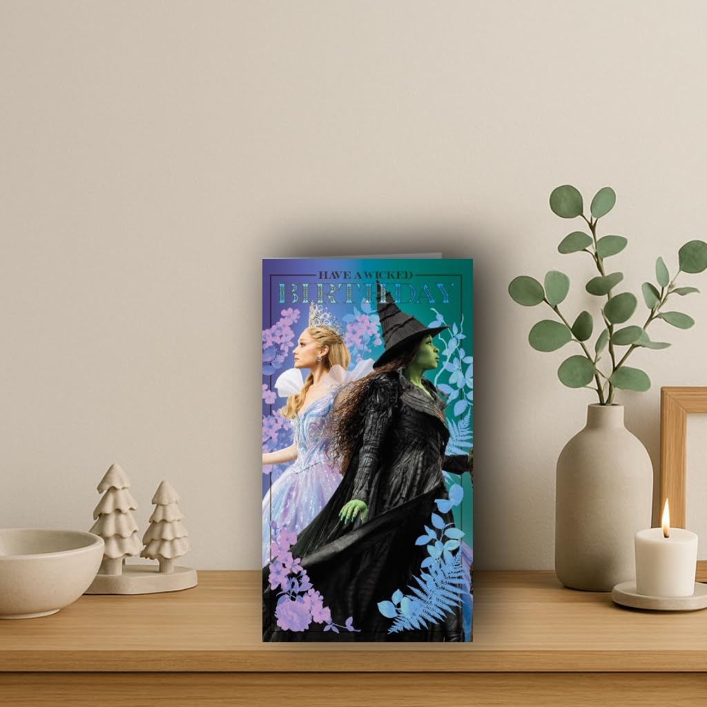 Danilo Promotions LTD Wicked Musical Birthday Card - Glinda & Elphaba Artwork | Standard Size